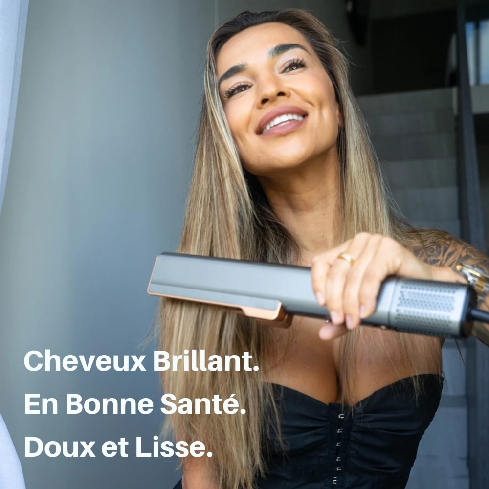 Lisseur Séchant 2 en 1 – Cheveux Lisses et Brillants en Quelques Minutes